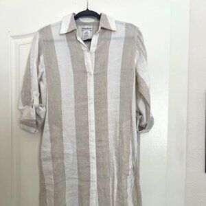 Tommy Bahama Shirt Dress Size XXS  Cream & White Linen